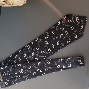 BROWNSTONE Vintage Paisley Black & Ivory Silk Men's Tie